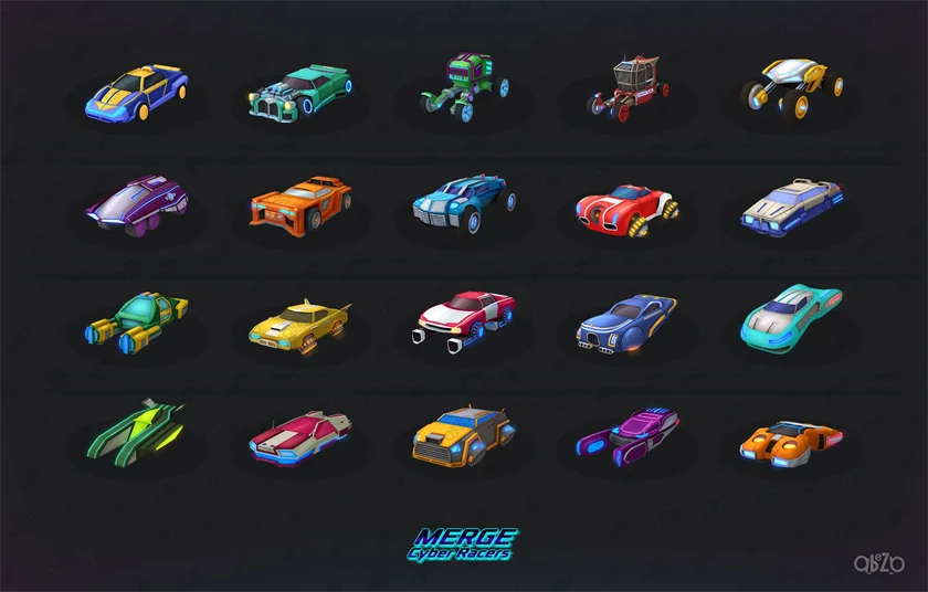 Merge Cyber Racers — free online game screenshot and gameplay preview