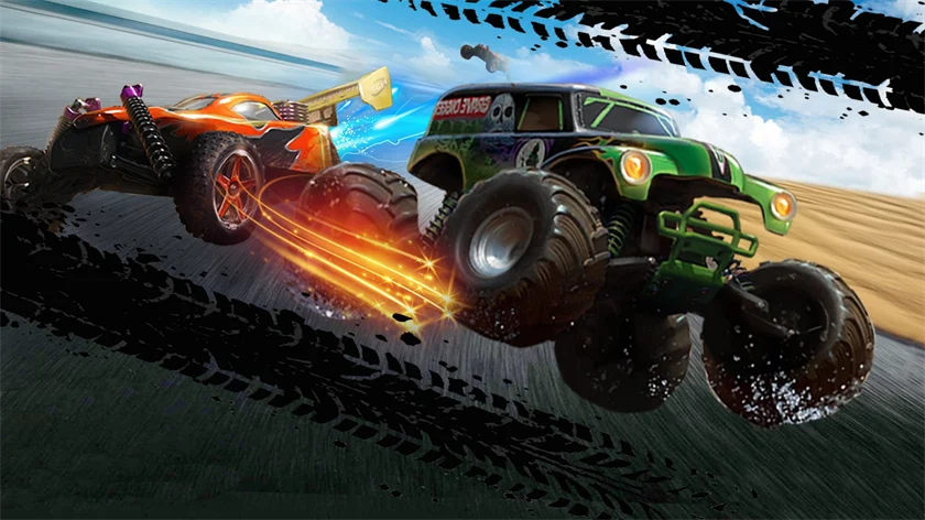 Racing Monster Trucks — free online game screenshot and gameplay preview