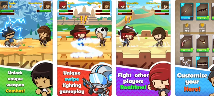 Swipe Fighter Heroes — free online game screenshot and gameplay preview